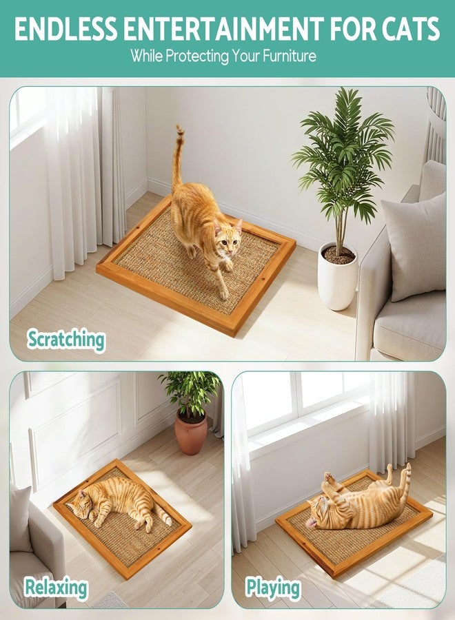 WHEARTED Scratching Pad for Cats, Sisal Cat Scratch Pad for Wall Mounted, Extra Large Cat Scratch Pads for Indoor Cats Kitty, Wooden Scratching Board Scratching Cat Toys Wall Furniture - Image 5